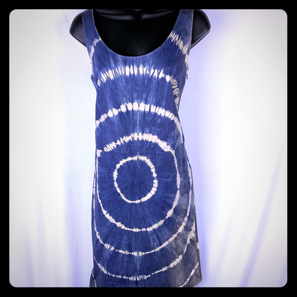 Tory Burch Shawna Tie-Dye Leather Shift Dress